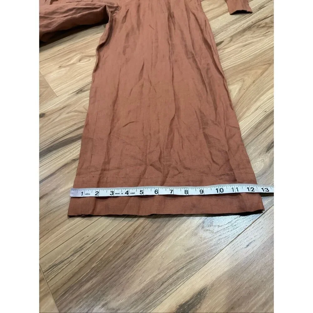 Everlane THE WRAP JUMPSUIT IN LINEN oversized boho lagenlook sz 2